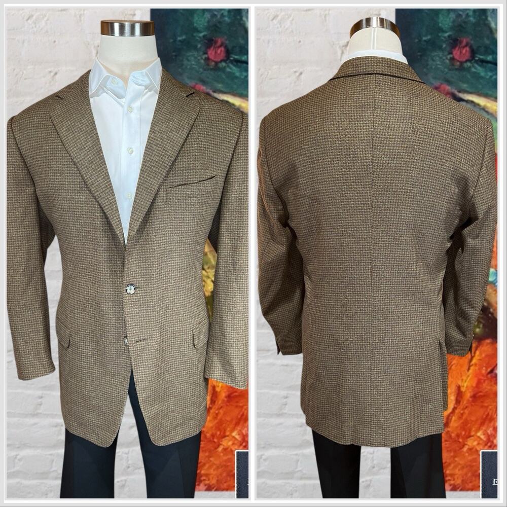 Ermenegildo Zegna 46L Green Brown Cashmere & Wool Sport Coat 3/2 Roll Flannel - Picture 6 of 14